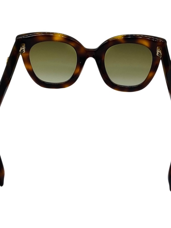GUCCI HAVANA BROWN TORTOISESHELL GRADIENT LENS BUTTERFLY ACETATE SUNGLASSES WITH main image 5